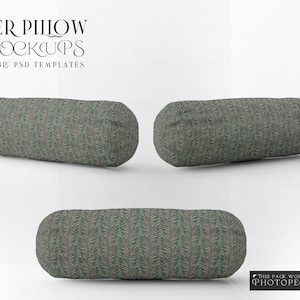 Neck Pillow Roll Mockup | Digital Neck Cushion Roll | Photoshop Bolster Pillow Template | Branding Bolster Cushion
