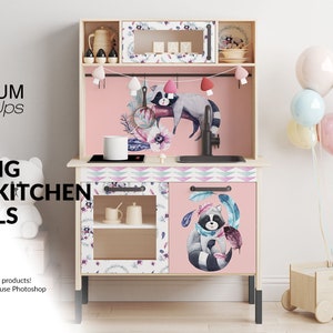 Duktig Decals Mockup Set | Photoshop Duktig Kitchen | Digital Duktig Play Kitchen Decals | Duktig Sticker Mockup | Duktig Digital Template
