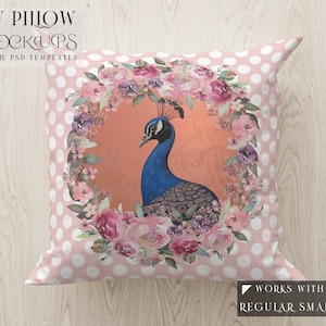 Throw Pillow Mockup | Photoshop Throw Pillows | Decorative Cushions | Digital Throw PillowTemplate | Pillow Template | Square Cushion Mockup