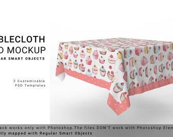 Tablecloth 3D Mockup | Table Cover | Kitchen Table | Dining room Textile Mockup | Kitchen Textile Mockup | Kitchen Tablecloth