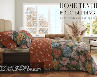 Bedding Mockups Set | Bedding Mockups | Photoshop Beddings | Bedding Linens | Digital Beddings| Linen | Sheets and Shams Mockup