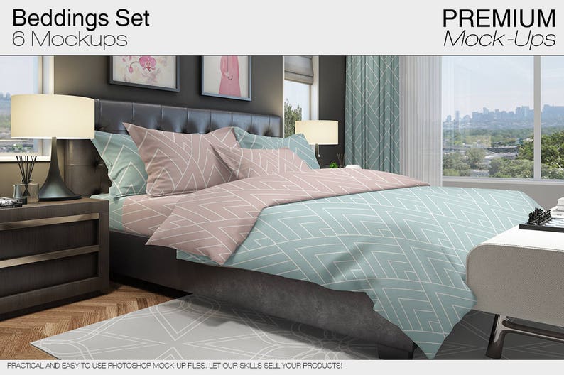 Bedding Mockups Set And Curtains Photo Bedding And Curtains Mockups Photo
