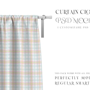 Rod Pocket Curtain Close-up | Digital Rod Pocket Curtain Mockup | Photoshop Curtain Close-up | Rod Pocket Linen Drape | Curtain Template