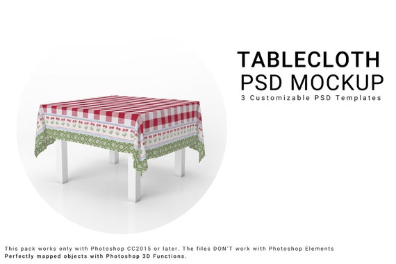 Download Tablecloth 3d Mockup Table Cover Kitchen Table Dining Etsy