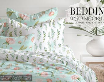 Bedding Mockups Set | Bedding Mockups | Photoshop Bedding | Bedding Linens | Digital Bedding | Linen | Sheets and Shams Mockup