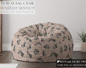 Round Bean Bag Chair Mockup / Digital Round Bean Bag Chair Mockup / Photoshop Round Bean Bag Chair Template
