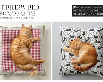Digital Pillow Pet Bed Mockup | Photoshop Pillow Pet Bed Template | Pillow Pet Bed Mockups | Pet Bed Template | Pet Bed Cushion Mockup