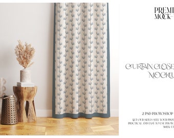 Boho Curtain | Curtain Mockup | Photoshop Digital Curtains Mockup | Digital Linen Drape | Curtain Mockup | Boho Style Custom Curtain