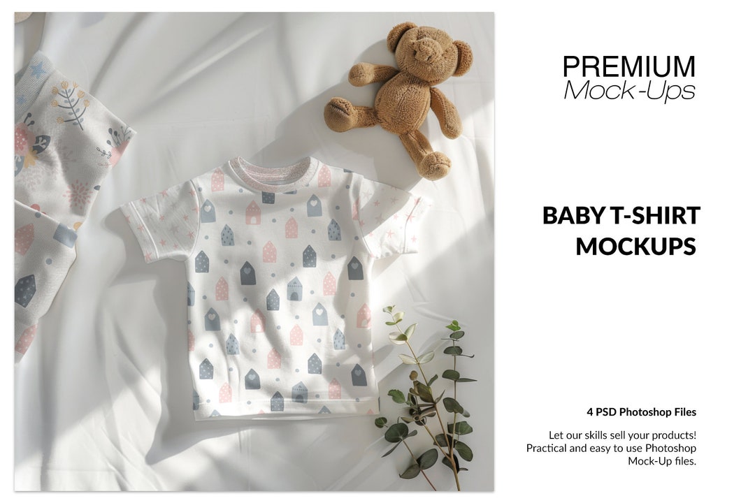 Baby T-shirt Mockup Digital Baby T-shirt Template Photoshop Infant T ...