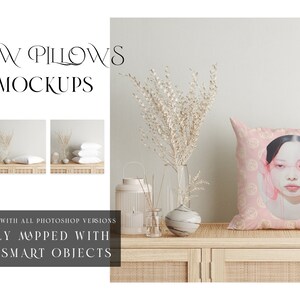 Boho Style Pillow Mockup | Photoshop Pillows | Cushions | Decorative Pillow | Digital Throw Pillow | Pillow Template | Square Cushion Mockup