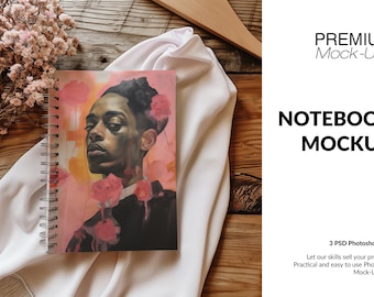 Notitieboekjemodel | Sjabloon voor digitaal notitieboekje | Photoshop-notitieboekjemodel | Aanpasbaar notitieboekje | Spiraalvormige notitieboekjesjabloon |