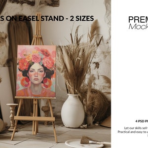 DIGITAL Photoshop Canvas on Easel | Photoshop Easel with Canvas | Custom Canvas Template | Canvas on Easel Template | Digital Canvas Mockups