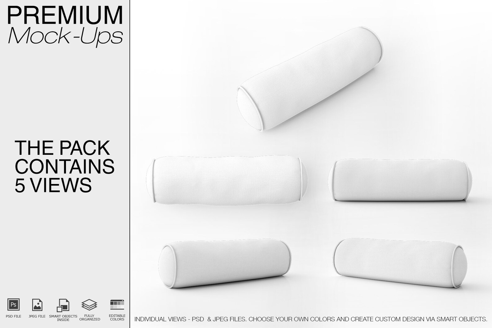 Bordered Bolster Pillow Mockup Pillow Neck Cushions Neck Etsy