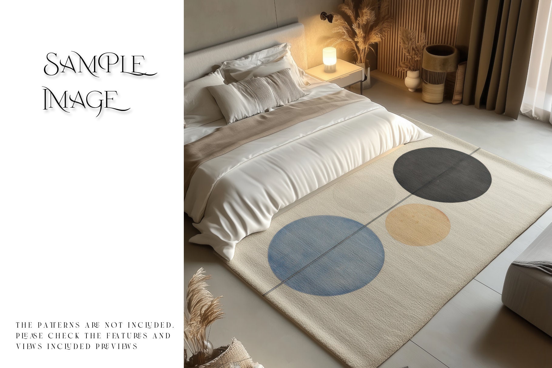 Bedroom Rugs Mockup | Carpet Templates | Bedroom Carpets Templates ...