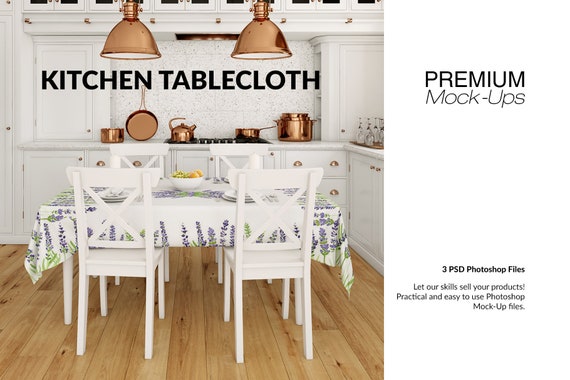 Download Tablecloth Mockup Table Cover Kitchen Table Dining Room Etsy