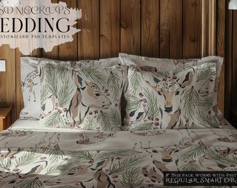 Bedding Mockups Set | Bedding Mockups | Photoshop Bedding | Bedding Linens | Digital Bedding | Linen | Sheets and Shams Mockup