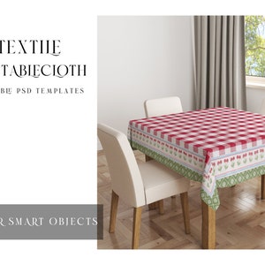 Table linens Mockup | Tablecloth Mockup | Table Textile | Photoshop Tablecloth | Dining Room Textile Mockup | Custom Tablecloth