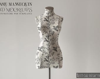 Female Textile Mannequin Mockup | Female Textile Mannequin Torso Mockup for Photoshop & Photopea | Digital Female Textile Mannequin Template
