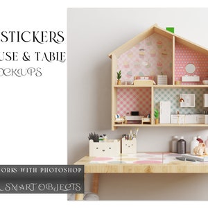Flisat Kids Dollhouse and Table Decals Template | Digital Flisat Dollhouse Decals | Photoshop Flisat Dollhouse Decals |  Dollhouse Mockup