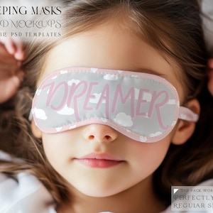 Kids Sleeping Mask Mockups | Digital Kids Sleeping Mask Template | Photoshop Toddler Sleeping Mask Mockupt | Sleeping Mask Digital Mockup