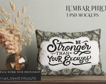 Lumbar Pillow Mockup | Digital Lumbar Pillows | Photoshop Decorative Pillow |  Branding Lumbar Pillow |  Lumbar Cushion | Cushion Mockup