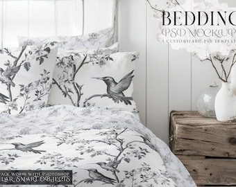 Bedding Mockups Set | Bedding Mockups | Photoshop Bedding | Bedding Linens | Digital Bedding | Linen | Sheets and Shams Mockup