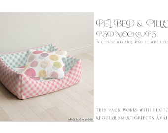 Pet Bed Mockup Set | Photoshop Pet Bed Mockups | Custom Pet Bed | Pet Bed Template | Pet Bed and Pillow Template | Digital Pet Bed