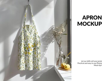 Kitchen Aprons Mockup | Digital Kitchen Apron | Kitchen Textile Apron | Apron Mockup | Custom Aprons | Photoshop Aprons Template| Apron PSD