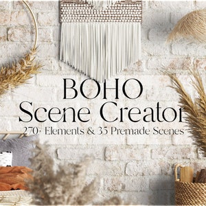 Boho Frames Scene Creator | Photoshop Boho Frames Scene Creator Set | Digital Boho Frames | Digital Boho Frames Scene Creator | Boho Mockuup