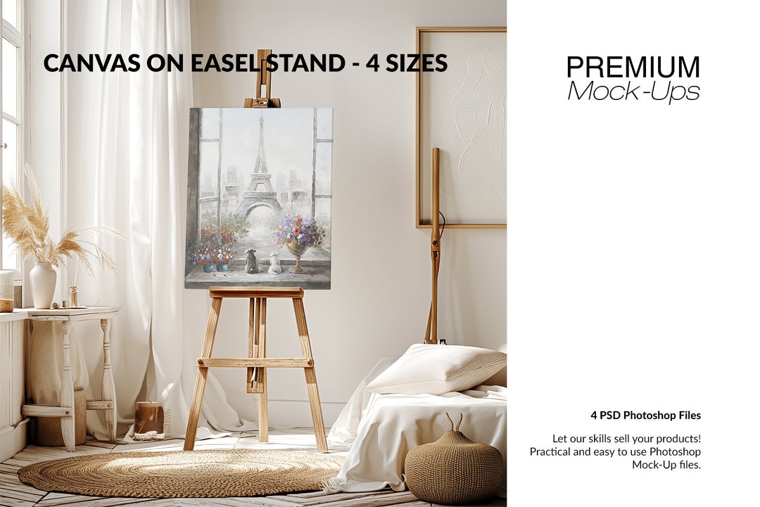 DIGITAL Photoshop Canvas on Easel | Photoshop Easel With Canvas ...