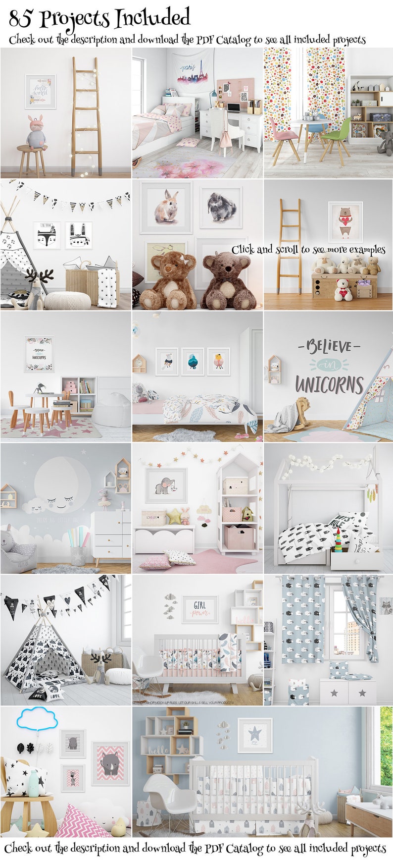 Nursery Mockup Bundle Nursery Wall & Frames Mockups Kids Etsy Denmark