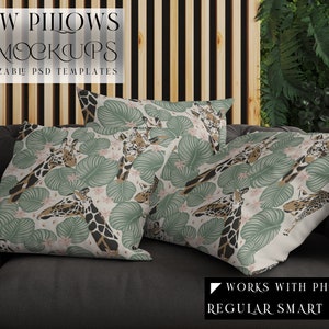 Throw Pillow Mockup | Photoshop Throw Pillows | Decorative Cushions | Digital Throw PillowTemplate | Pillow Template | Square Cushion Mockup