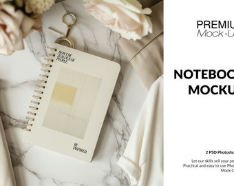 Notitieboekjemodel | Sjabloon voor digitaal notitieboekje | Photoshop-notitieboekjemodel | Aanpasbaar notitieboekje | Spiraalvormige notitieboekjesjabloon |