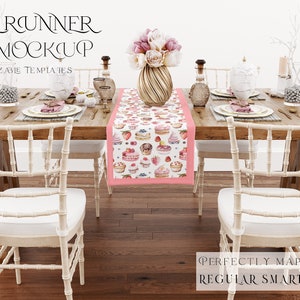 Table Runner Mockup | Table Runner Template | Table Textile | Photoshop Table Runner | Runner Mockup | Custom Runner | Kitchen Runner Mockup