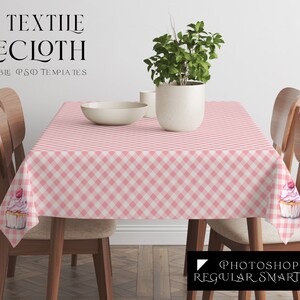 Tablecloth Mockup | Table Cover | Digital Tablecloth Template | Dining Room Textile Mockup | Photoshop Kitchen Tablecloth Mockup
