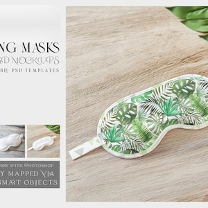 Sleeping Mask Mockups | Digital Sleeping Mask Template | Photoshop Sleeping Mask Mockupt | Sleeping Mask Digital Mockup