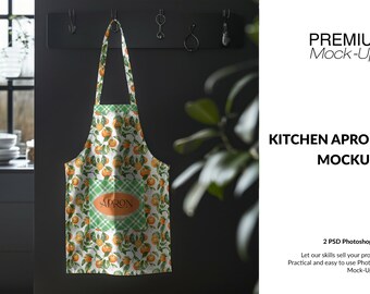Kitchen Aprons Mockup | Digital Kitchen Apron | Kitchen Textile Apron | Apron Mockup | Custom Aprons | Photoshop Aprons Template| Apron PSD