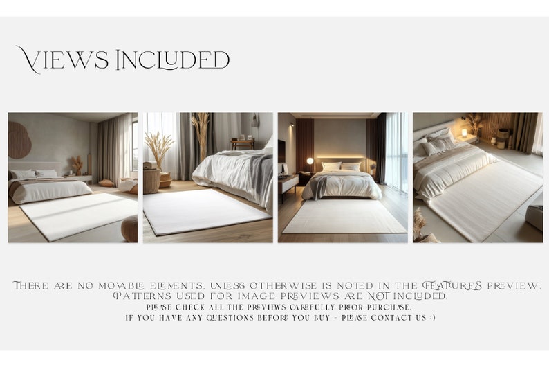 Bedroom Rugs Mockup | Carpet Templates | Bedroom Carpets Templates ...