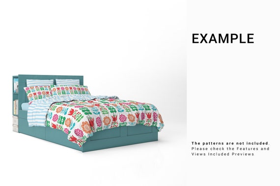 Bed Set Mockup Photoshop Bedding Bedding Template Bed Etsy