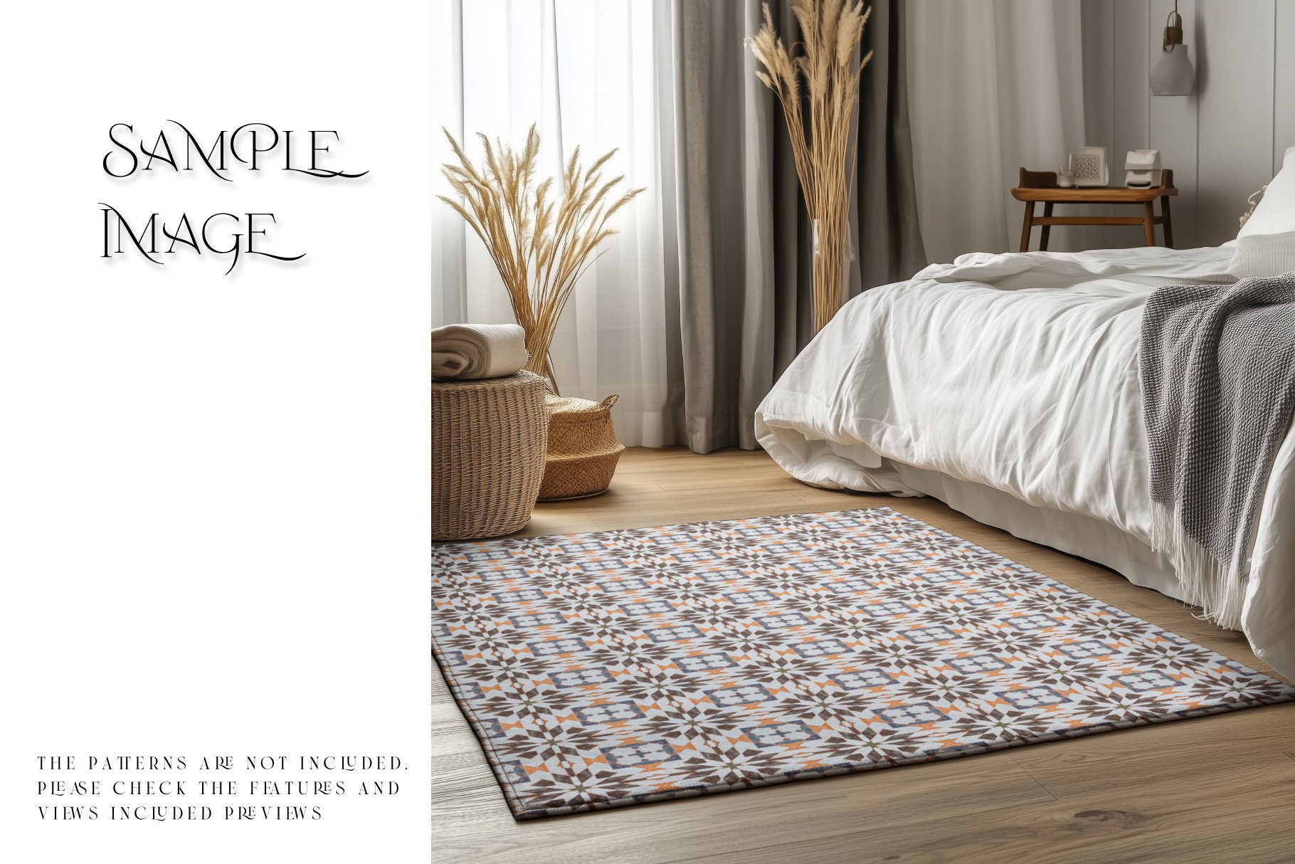 Grey Rug Template Bedroom Rugs Mockup | Carpet Templates | Bedroom Carpets Templates ...