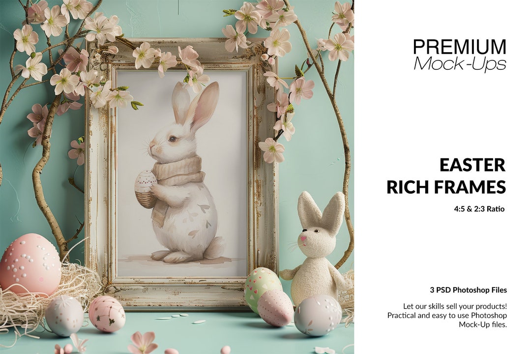 Easter Rich Frame Mockup | Digital Easter Frames|photoshop Easter ...