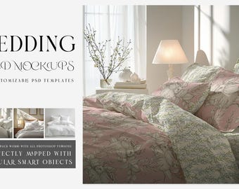 Bedding Mockups Set | Bedding Mockups | Photoshop Beddings | Bedding Linens | Digital Bedding | Linen | Sheets and Shams Mockup