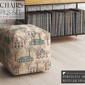 Pouf Mockup / Digital Pouf Mockup / 3 Shapes of Pouf Template / Digital Pouf Template / Customizable Pouf Mockups / Photoshop Pouf Mockups