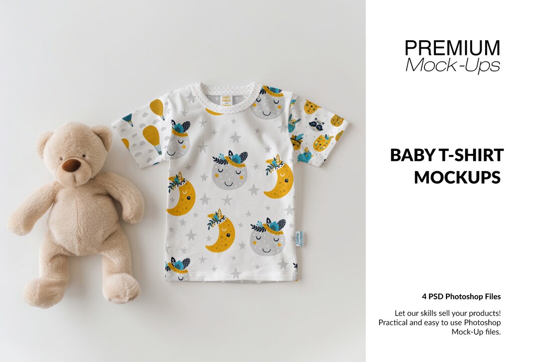 Baby T-shirt Mockup Digital Baby T-shirt Template Photoshop Infant T ...