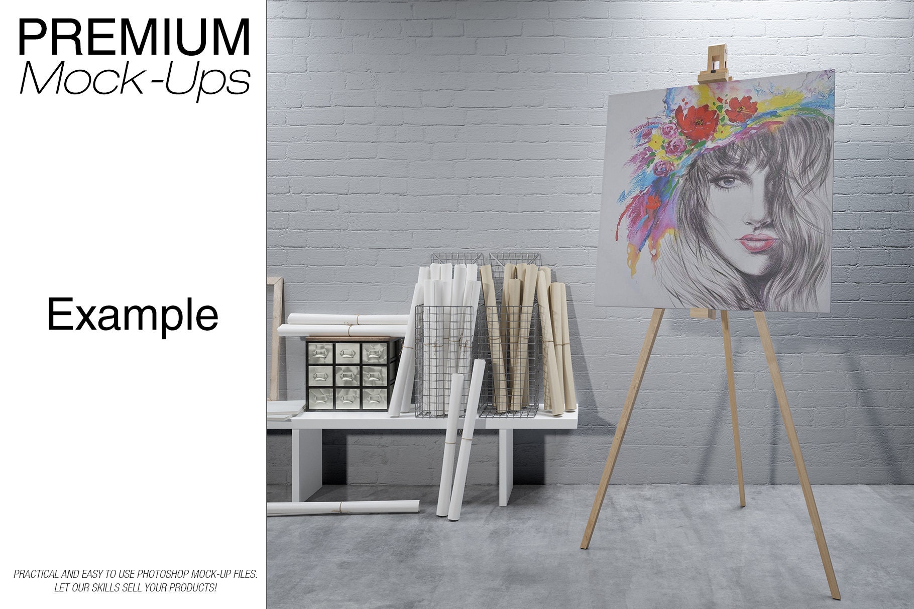 Easel Stand with Canvas Easel Stand with Canvas Mockup Etsy