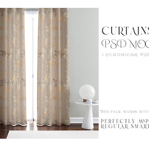 Curtains | Curtains Mockup | Photoshop Curtains Mockup | Linen Drapes | Curtains Mockup | Curtain | Custom Curtains | Curtains Template
