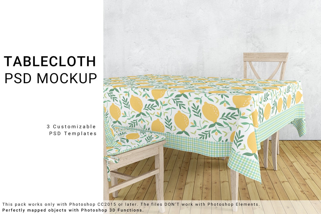 Tablecloth 3D Mockup Table Cover Kitchen Table Dining Etsy