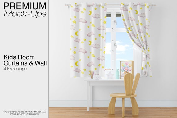 Download Kids Room Kids Room Curtains Mockup Photoshop Curtains Etsy