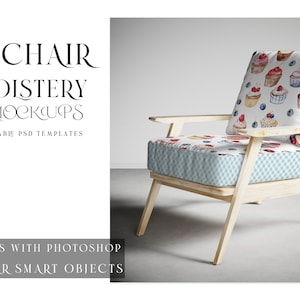 Armchair Fabric Mockup |  Digital Armchair Textile | Upholstery Fabric | Armchair Mockup | Photoshop Armchair | Armchair Upholstery Template