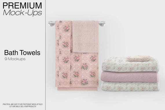 Bath Towels Bath Towels Mockup Photoshop Bath Towels Etsy